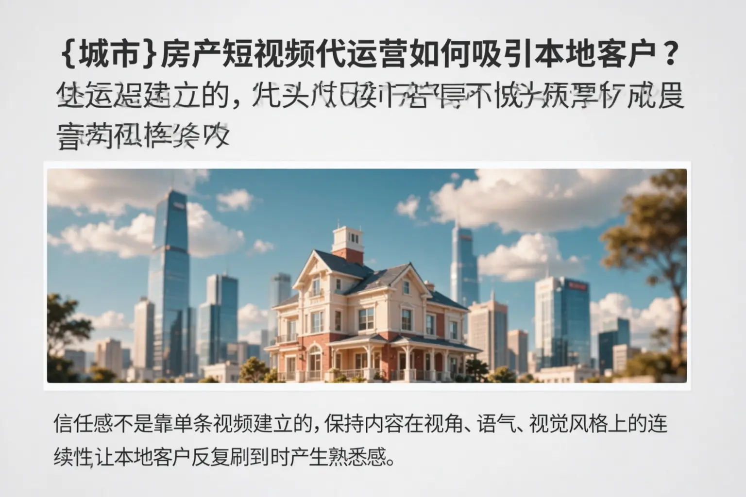 宝鸡房产短视频代运营如何吸引本地客户？