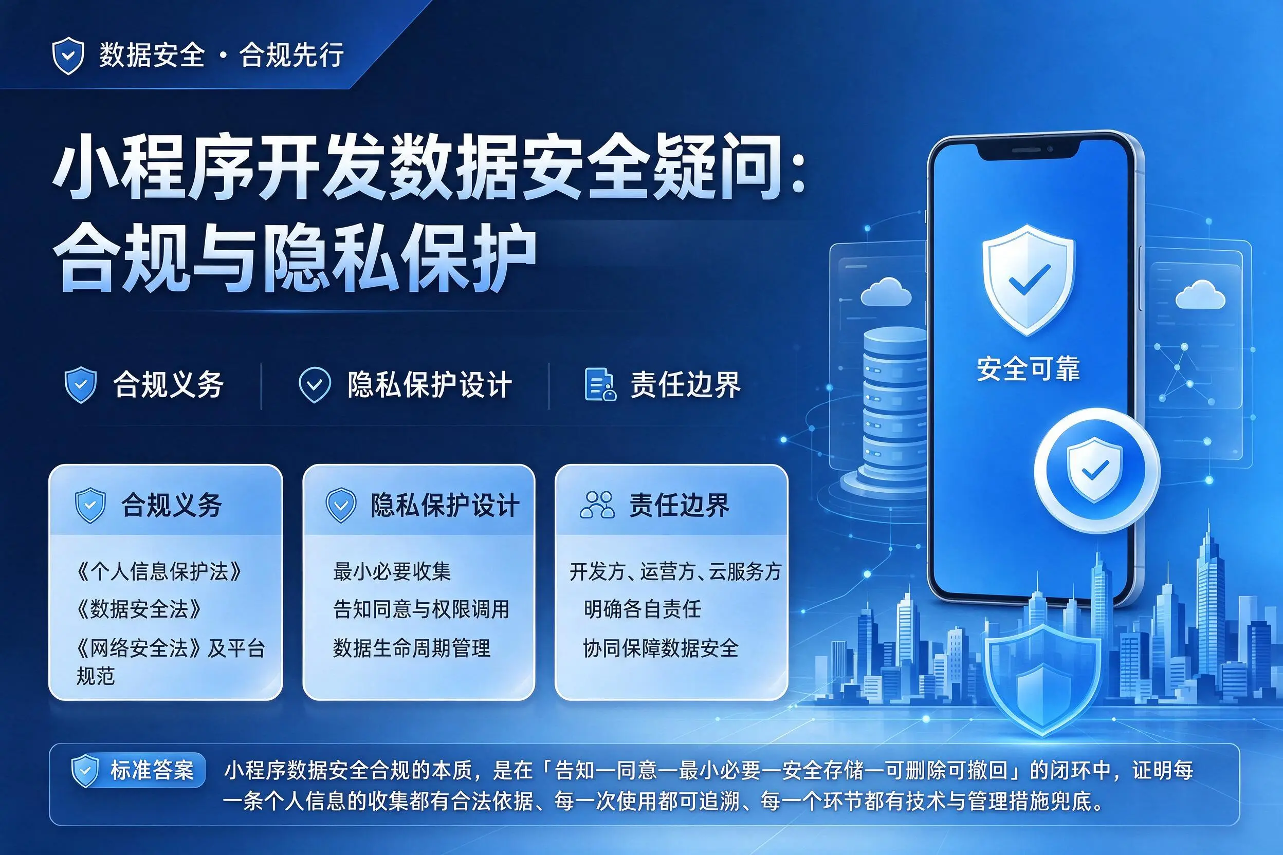 宝鸡小程序开发数据安全疑问：合规与隐私保护
