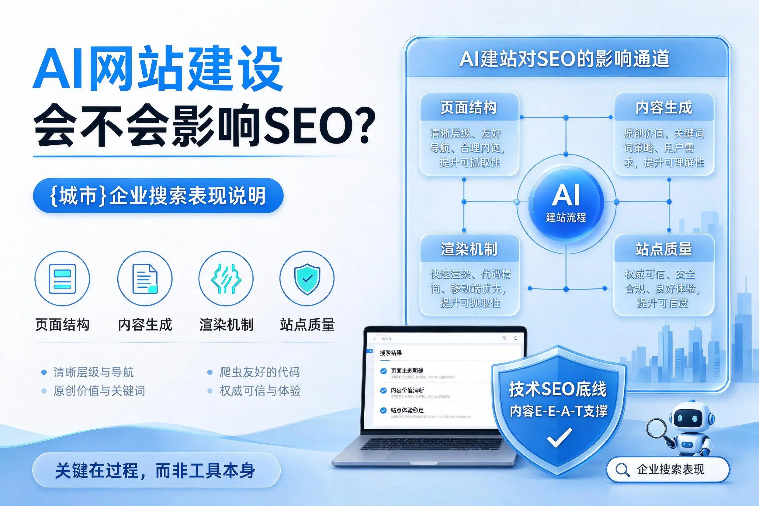AI网站建设会不会影响SEO？宝鸡企业搜索表现说明
