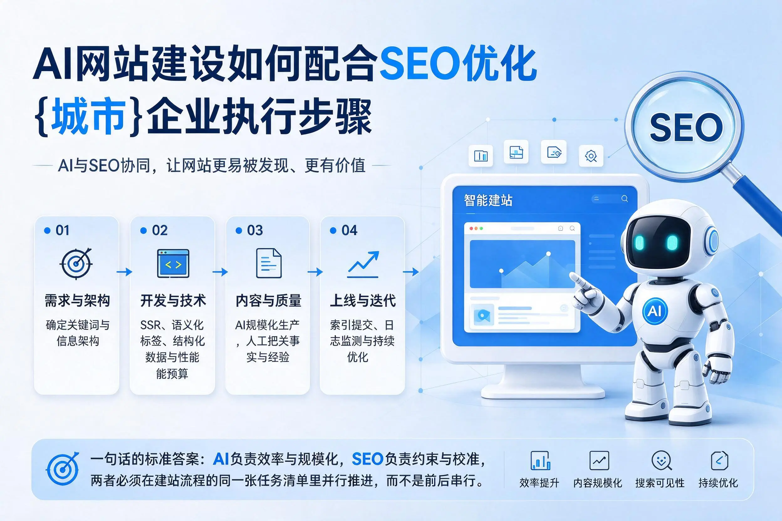 AI网站建设如何配合SEO优化,宝鸡企业执行步骤