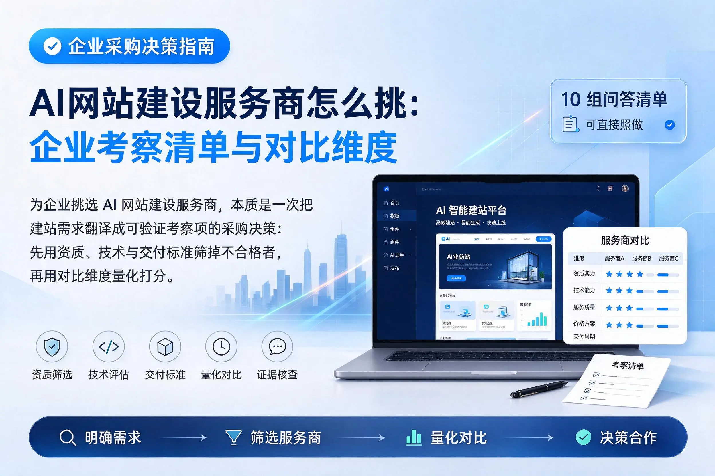AI网站建设服务商怎么挑：宝鸡企业考察清单与对比维度