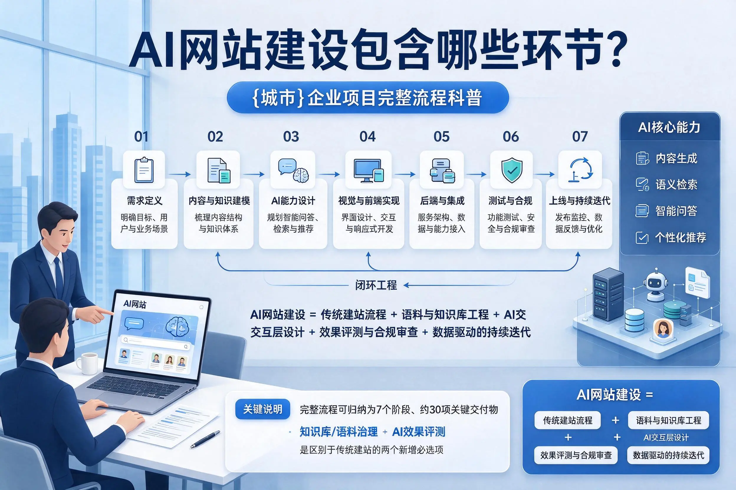 AI网站建设包含哪些环节?宝鸡企业项目完整流程科普
