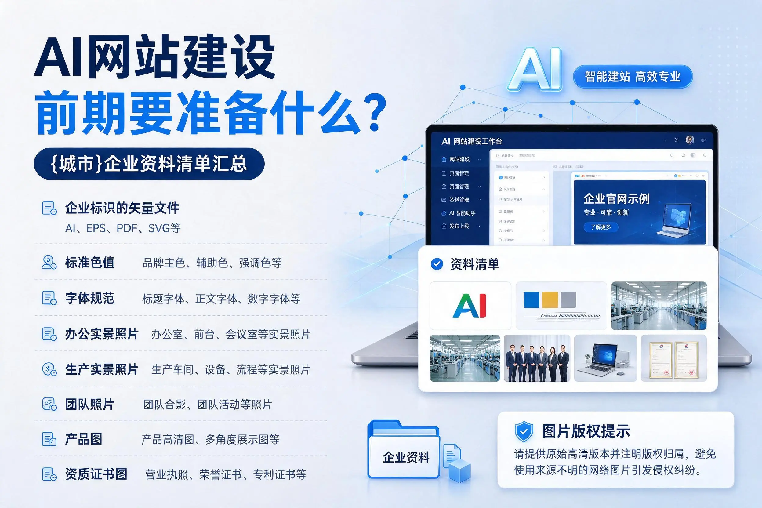 AI网站建设前期要准备什么？宝鸡企业资料清单汇总