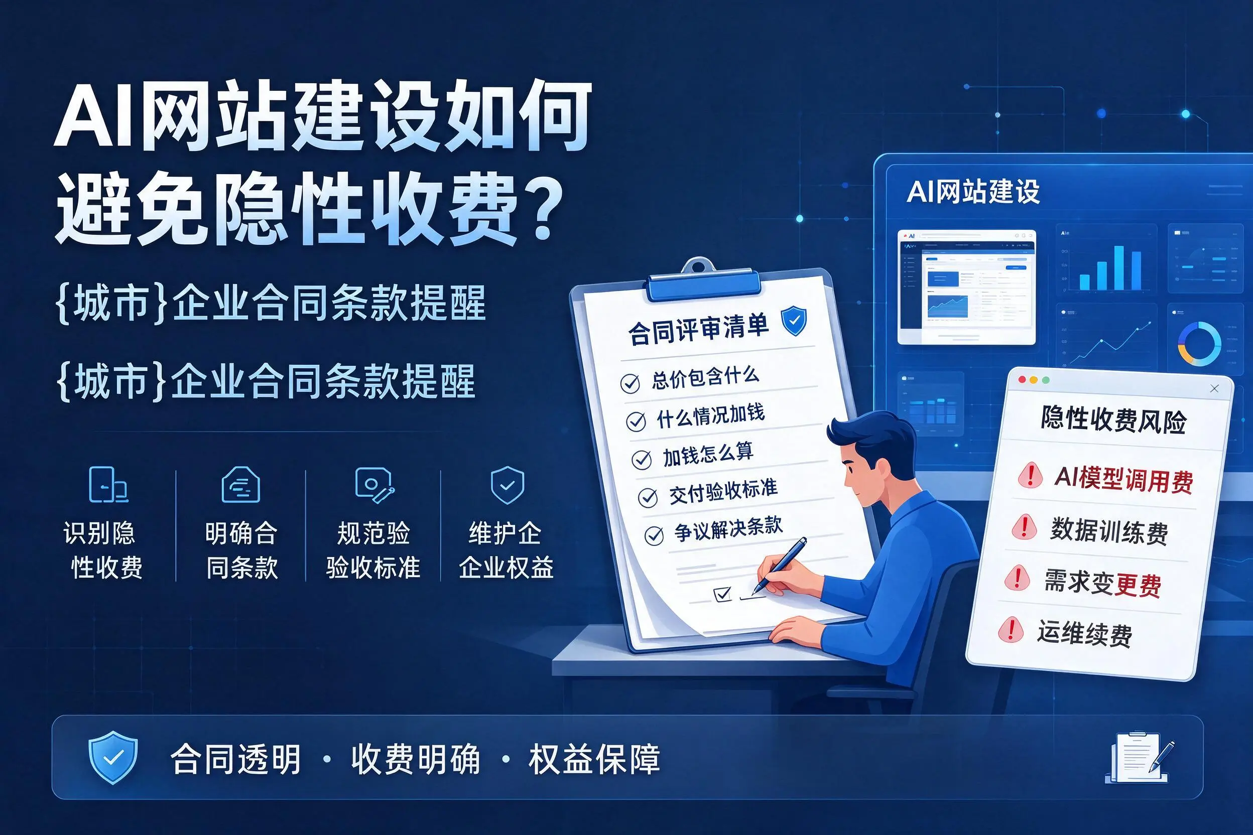 AI网站建设如何避免隐性收费?宝鸡企业合同条款提醒