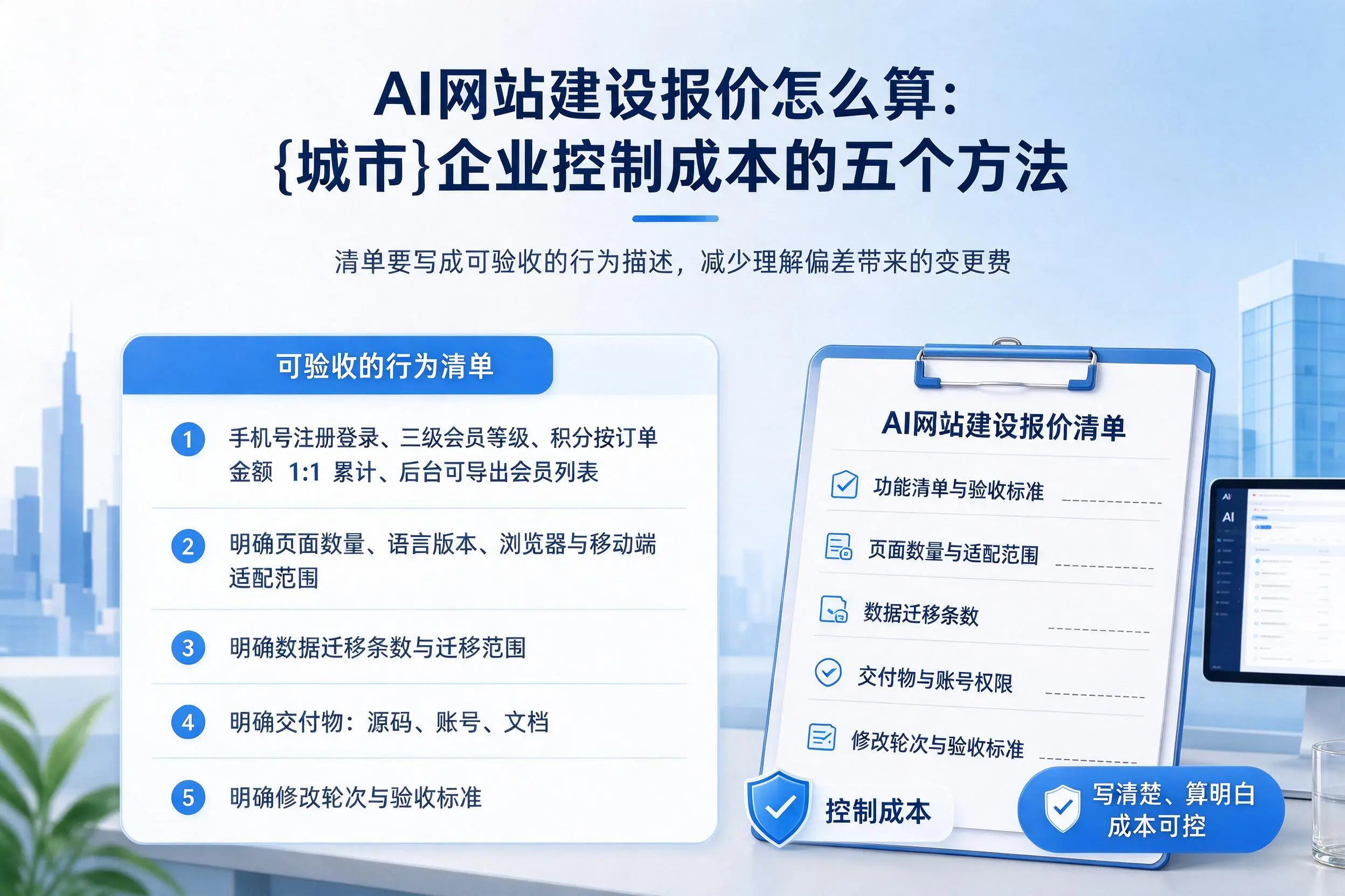 AI网站建设报价怎么算：宝鸡企业控制成本的五个方法